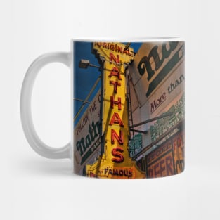 The Well Known Neon Sign at the Original Nathan's Famous Frankfurters Mug